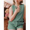 imageblibean Girls Summer Clothes Set Kids Waffle Pockets Cotton Outfit Size 413 YearsA Green
