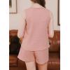 imageblibean Girls Summer Clothes Set Kids Waffle Pockets Cotton Outfit Size 413 YearsA Pink
