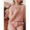 imageblibean Girls Summer Clothes Set Kids Waffle Pockets Cotton Outfit Size 413 YearsA Pink