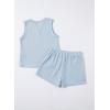 imageblibean Girls Summer Clothes Set Kids Waffle Pockets Cotton Outfit Size 413 YearsA Sky Blue