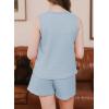 imageblibean Girls Summer Clothes Set Kids Waffle Pockets Cotton Outfit Size 413 YearsA Sky Blue