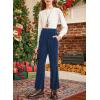 imageblibean Girls 2025 Uniform Pants Teen School Velvet Flare Leggings Size 615 YearsA Navy Blue