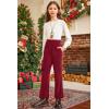 imageblibean Girls 2025 Uniform Pants Teen School Velvet Flare Leggings Size 615 YearsA Red