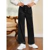 imageblibean Girls 2025 Uniform Straight Pants Teen School Fleece Dress Leggings Size 615 YearsA Black
