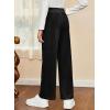 imageblibean Girls 2025 Uniform Straight Pants Teen School Fleece Dress Leggings Size 615 YearsA Black