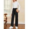 imageblibean Girls 2025 Uniform Straight Pants Teen School Fleece Dress Leggings Size 615 YearsA Black