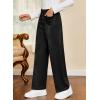 imageblibean Girls 2025 Uniform Straight Pants Teen School Fleece Dress Leggings Size 615 YearsA Black