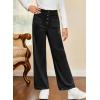 imageblibean Girls 2025 Uniform Straight Pants Teen School Fleece Dress Leggings Size 615 YearsA Black