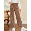 imageblibean Girls 2025 Uniform Straight Pants Teen School Fleece Dress Leggings Size 615 YearsA Brown