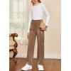 imageblibean Girls 2025 Uniform Straight Pants Teen School Fleece Dress Leggings Size 615 YearsA Brown