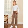 imageblibean Girls 2025 Uniform Straight Pants Teen School Fleece Dress Leggings Size 615 YearsA Coffee