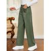 imageblibean Girls 2025 Uniform Straight Pants Teen School Fleece Dress Leggings Size 615 YearsA Green