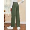 imageblibean Girls 2025 Uniform Straight Pants Teen School Fleece Dress Leggings Size 615 YearsA Green