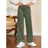 imageblibean Girls 2025 Uniform Straight Pants Teen School Fleece Dress Leggings Size 615 YearsA Green