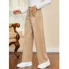 imageblibean Girls 2025 Uniform Straight Pants Teen School Fleece Dress Leggings Size 615 YearsA Khaki