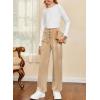 imageblibean Girls 2025 Uniform Straight Pants Teen School Fleece Dress Leggings Size 615 YearsA Khaki