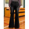 imageblibean Girls Bell Bottoms Jeans Zimbaplatinum Demin Pants Size 615 YearsA Black