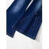 imageblibean Girls Bell Bottoms Jeans Zimbaplatinum Demin Pants Size 615 YearsA Dark Blue