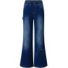 imageblibean Girls Bell Bottoms Jeans Zimbaplatinum Demin Pants Size 615 YearsA Dark Blue