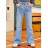 imageblibean Girls Bell Bottoms Jeans Zimbaplatinum Demin Pants Size 615 YearsA Dusk Blue