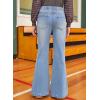 imageblibean Girls Bell Bottoms Jeans Zimbaplatinum Demin Pants Size 615 YearsA Dusk Blue