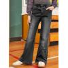 imageblibean Girls Bell Bottoms Jeans Zimbaplatinum Demin Pants Size 615 YearsA Grey