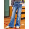 imageblibean Girls Bell Bottoms Jeans Zimbaplatinum Demin Pants Size 615 YearsA Light Blue