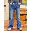 imageblibean Girls Bell Bottoms Jeans Zimbaplatinum Demin Pants Size 615 YearsA Light Blue