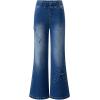 imageblibean Girls Bell Bottoms Jeans Zimbaplatinum Demin Pants Size 615 YearsA Light Blue