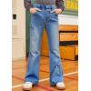 imageblibean Girls Bell Bottoms Jeans Zimbaplatinum Demin Pants Size 615 YearsA Navy Blue