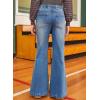 imageblibean Girls Bell Bottoms Jeans Zimbaplatinum Demin Pants Size 615 YearsA Navy Blue