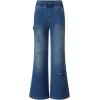 imageblibean Girls Bell Bottoms Jeans Zimbaplatinum Demin Pants Size 615 YearsA Navy Blue