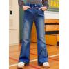 imageblibean Girls Bell Bottoms Jeans Zimbaplatinum Demin Pants Size 615 YearsA Sky Blue
