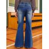 imageblibean Girls Bell Bottoms Jeans Zimbaplatinum Demin Pants Size 615 YearsA Sky Blue