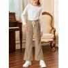 imageblibean Girls Uniform Pants Corduroy School Dress Bootcut Trousers Size 615 YearsA Khaki