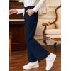 imageblibean Girls Uniform Pants Corduroy School Dress Bootcut Trousers Size 615 YearsA Navy Blue