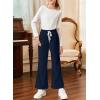 imageblibean Girls Uniform Pants Corduroy School Dress Bootcut Trousers Size 615 YearsA Navy Blue