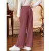 imageblibean Girls Uniform Pants Corduroy School Dress Bootcut Trousers Size 615 YearsA Pink