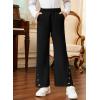 imageblibean Tween Girls Bell Bottom School Uniform Pants Stretchy Leggings Size 615 YearsBlack