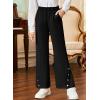 imageblibean Tween Girls Bell Bottom School Uniform Pants Stretchy Leggings Size 615 YearsBlack