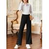 imageblibean Tween Girls Bell Bottom School Uniform Pants Stretchy Leggings Size 615 YearsBlack