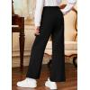 imageblibean Tween Girls Bell Bottom School Uniform Pants Stretchy Leggings Size 615 YearsBlack
