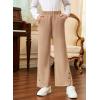 imageblibean Tween Girls Bell Bottom School Uniform Pants Stretchy Leggings Size 615 YearsKhaki