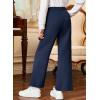 imageblibean Tween Girls Bell Bottom School Uniform Pants Stretchy Leggings Size 615 YearsNavy Blue