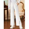imageblibean Tween Girls Bell Bottom School Uniform Pants Stretchy Leggings Size 615 YearsWhite
