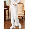 imageblibean Tween Girls Bell Bottom School Uniform Pants Stretchy Leggings Size 615 YearsWhite