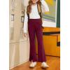 imageblibean Tween Girls Bell Bottoms Pants Uniform Split Pant with Pockets Size 615 YearsA Burgundy