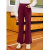 imageblibean Tween Girls Bell Bottoms Pants Uniform Split Pant with Pockets Size 615 YearsA Burgundy