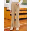 imageblibean Tween Girls Bell Bottoms Pants Uniform Split Pant with Pockets Size 615 YearsA Khaki