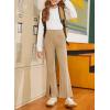 imageblibean Tween Girls Bell Bottoms Pants Uniform Split Pant with Pockets Size 615 YearsA Khaki